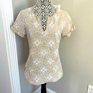 Vineyard vines linen embroidered top size xs